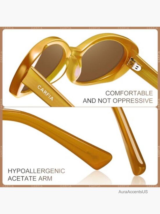 Retro Oval Polarized UV400 Sunglasses Acetate Frame